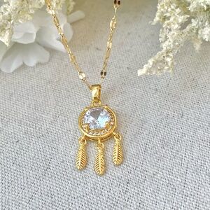 Gold Dream Catcher Necklace